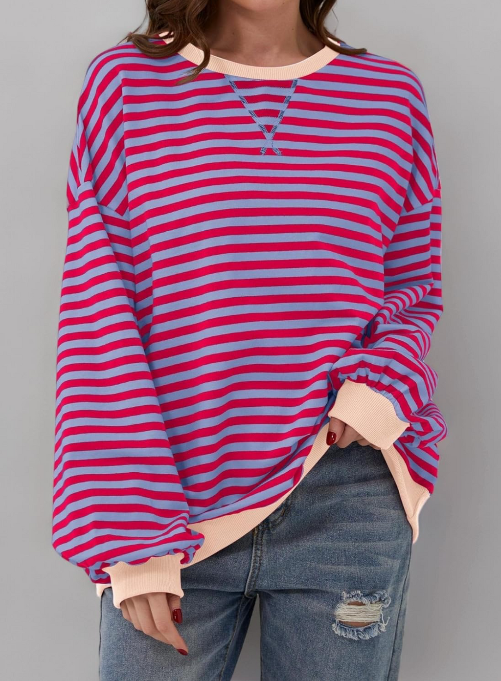 Women's Striped Pullover Top