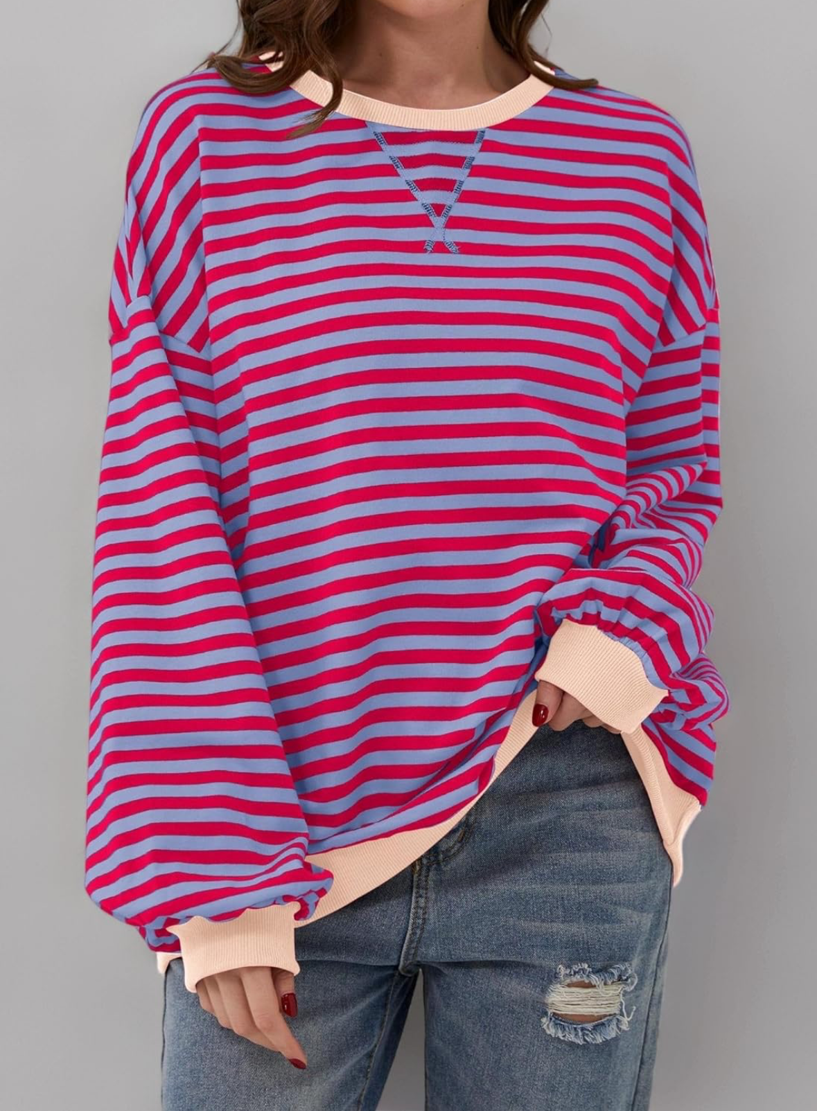 Women's Striped Pullover Top