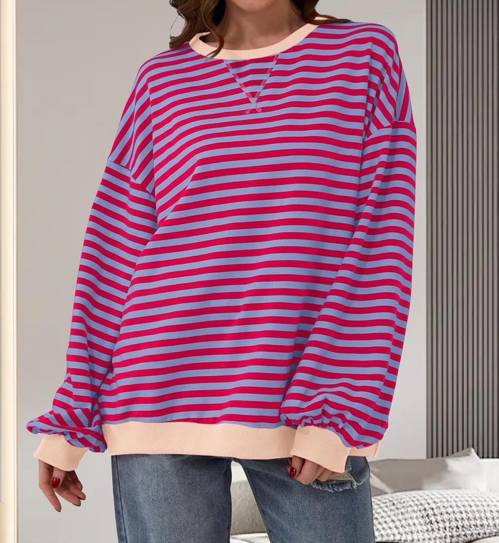Women's Striped Pullover Top