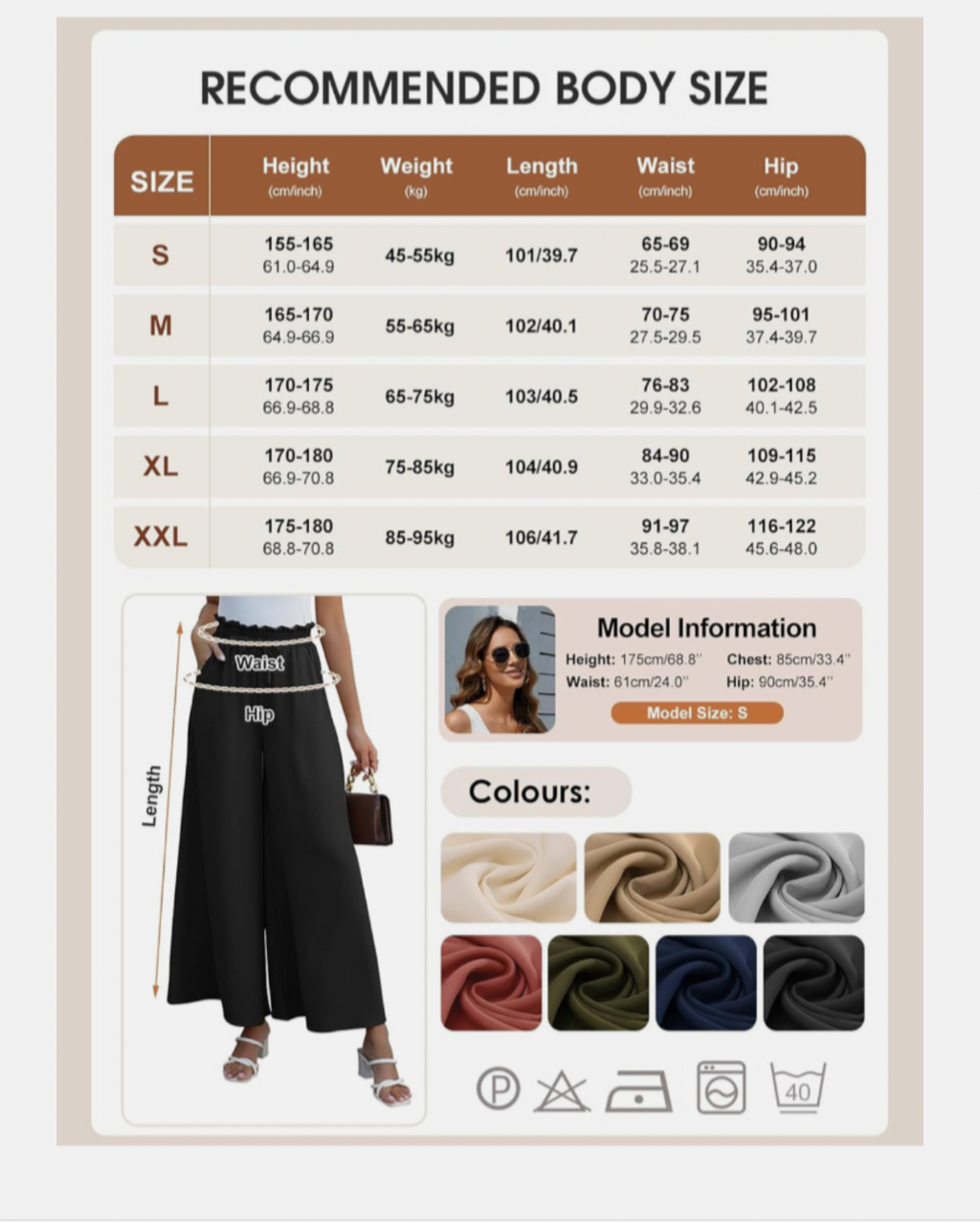 Wide Leg Trousers - Navy Blue