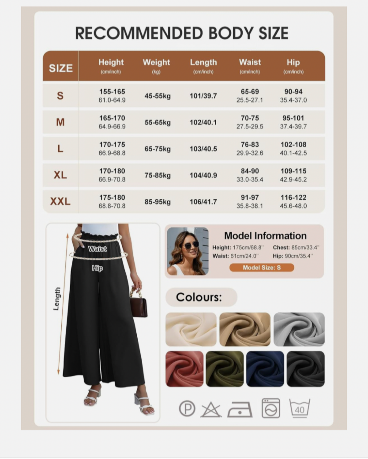Wide Leg Trousers - Navy Blue