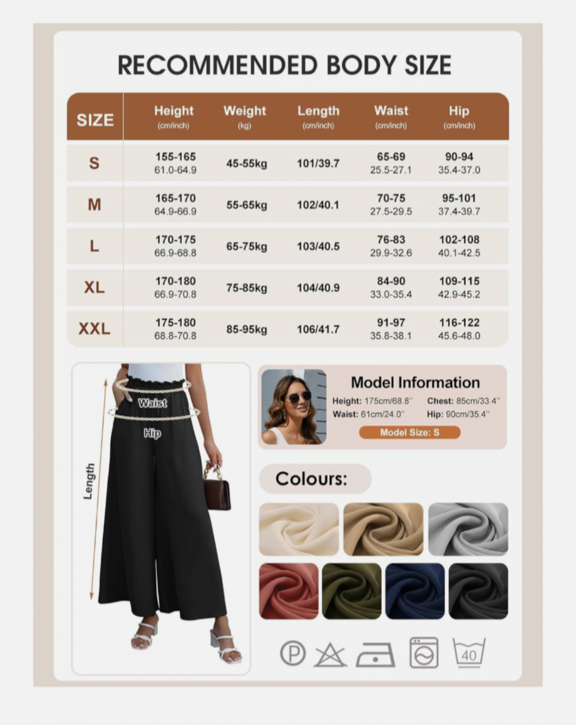 Wide Leg Trousers - Black
