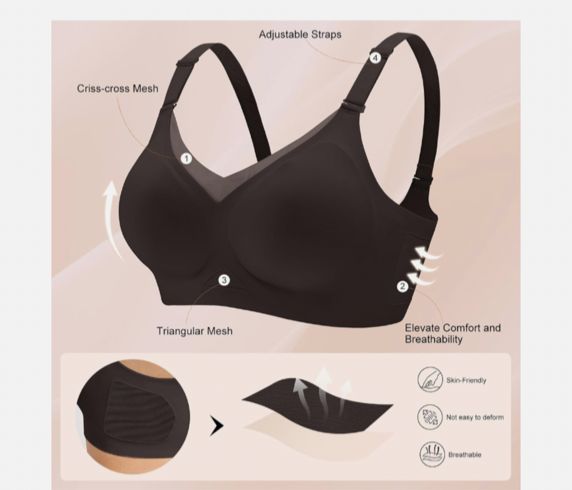 Seamless Push-Up Sports Bra