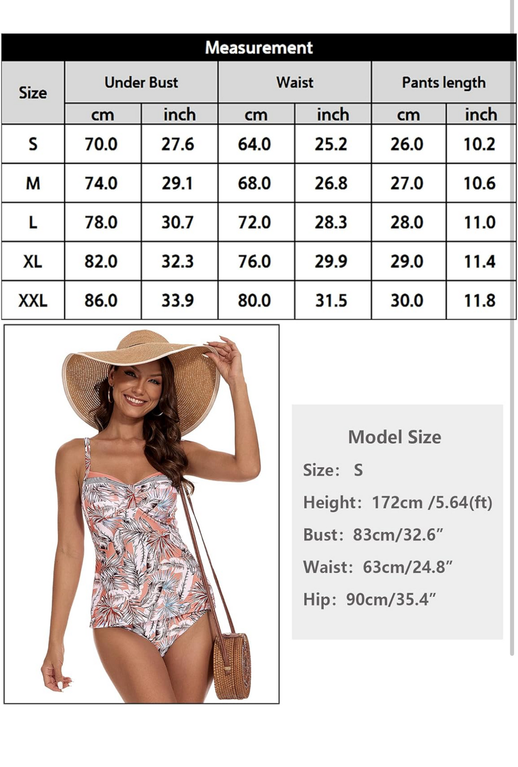Printed Tankini Swimsuit Set