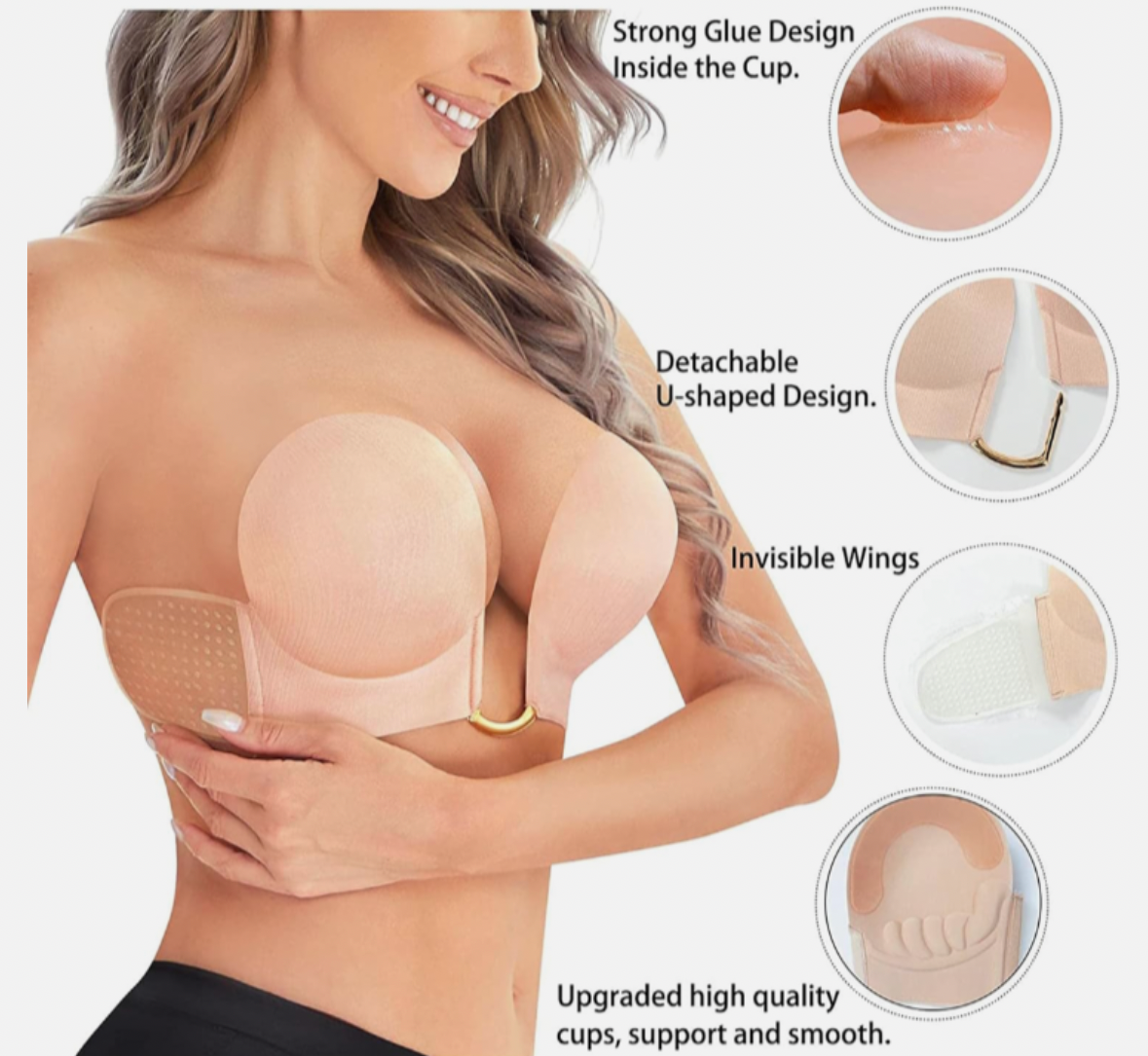 Strapless Backless Adhesive Lace Bra