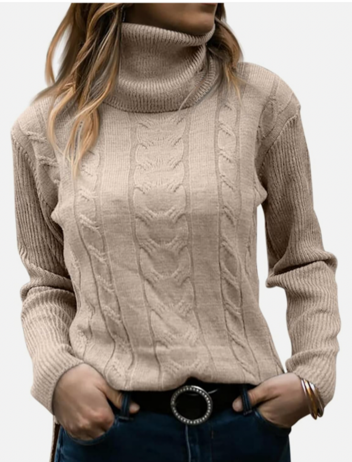 Turtleneck Chunky Knit Sweater