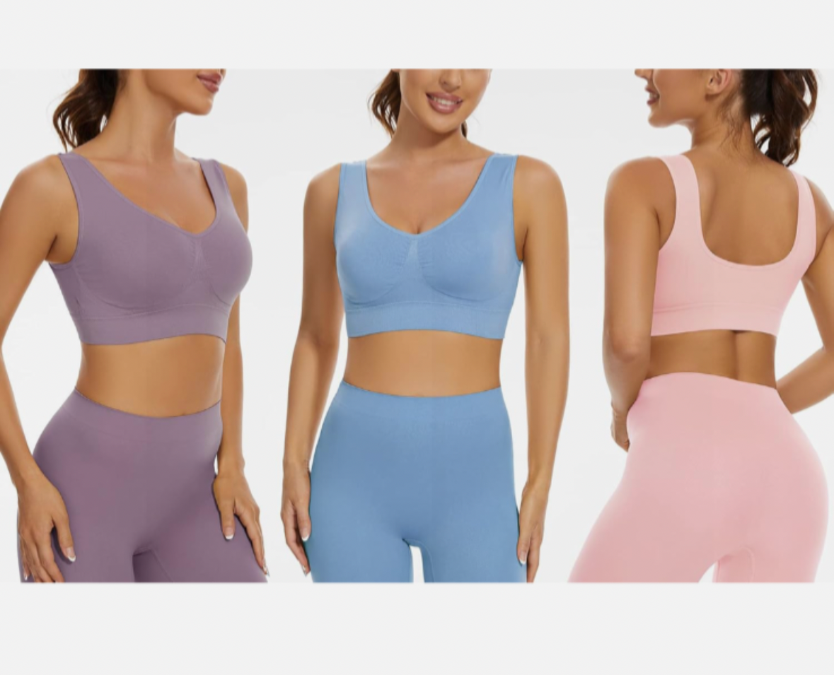 Seamless Wireless Yoga Bra - 3 Pack
