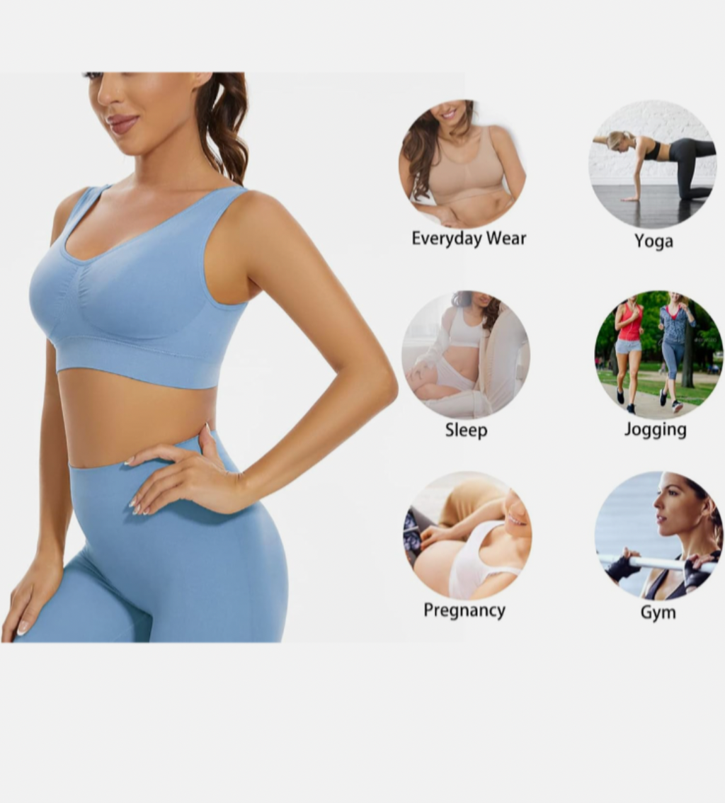 Seamless Wireless Yoga Bra - 3 Pack