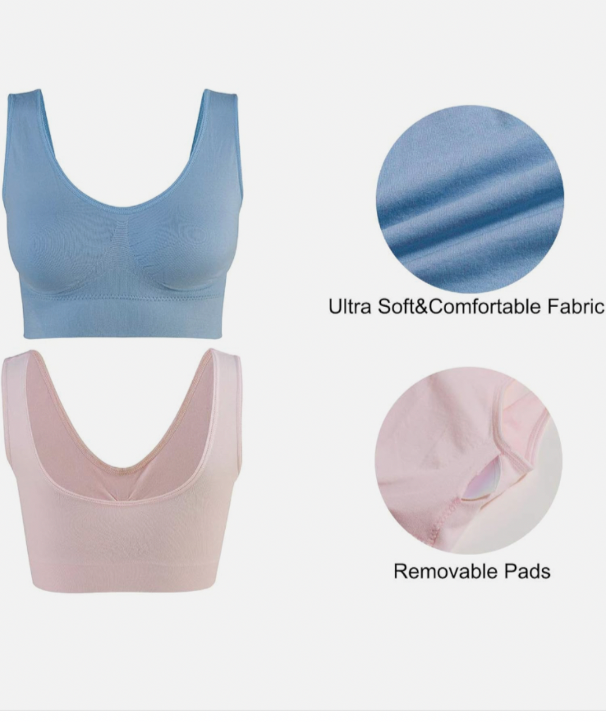 Seamless Wireless Yoga Bra - 3 Pack