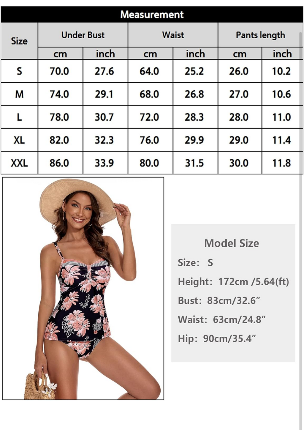 Printed Tankini Swimwear Set - Floral