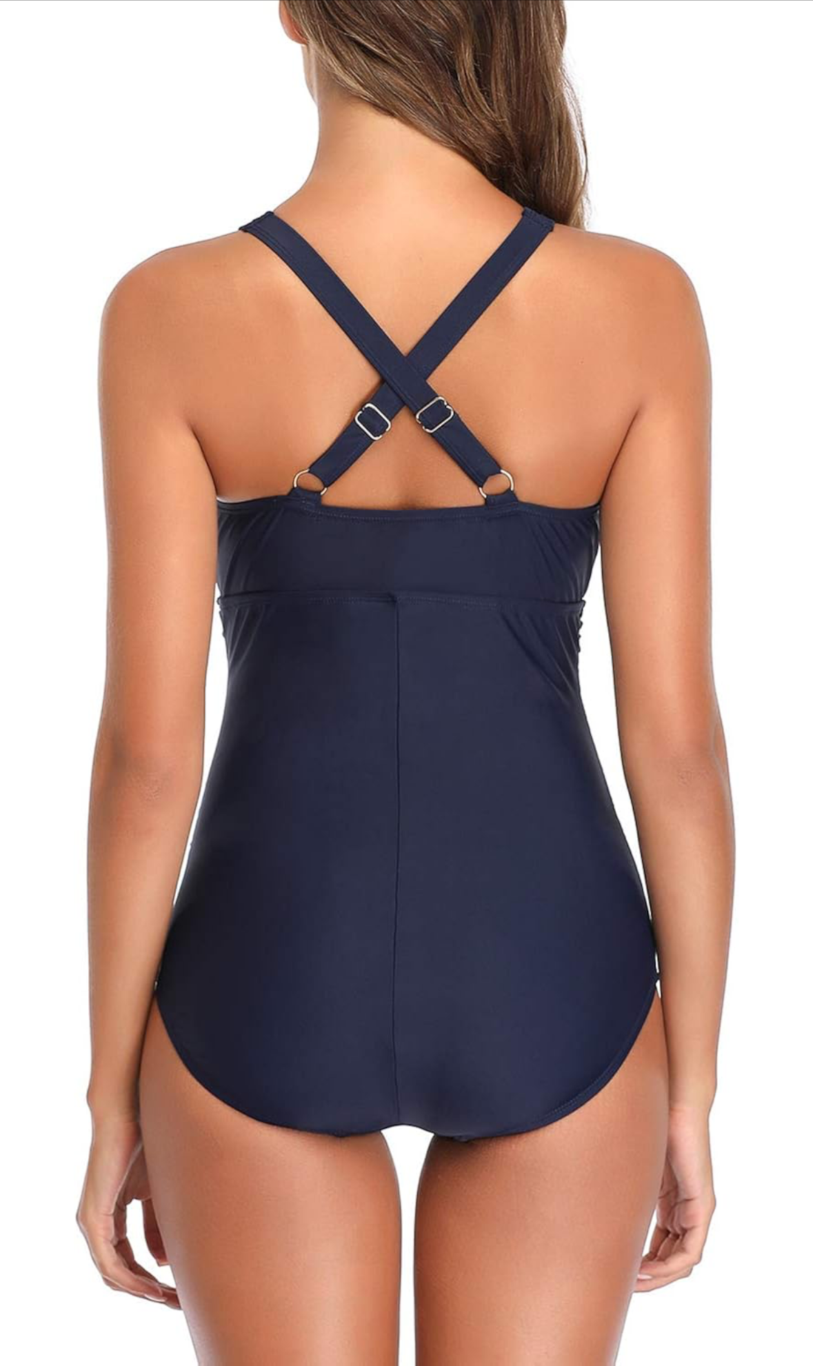 Tummy Control Ruffle Swimsuit - Navy