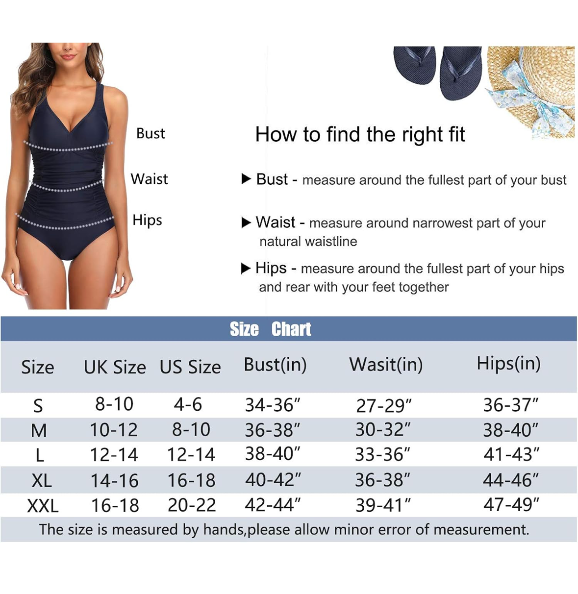 Tummy Control Ruffle Swimsuit - Navy