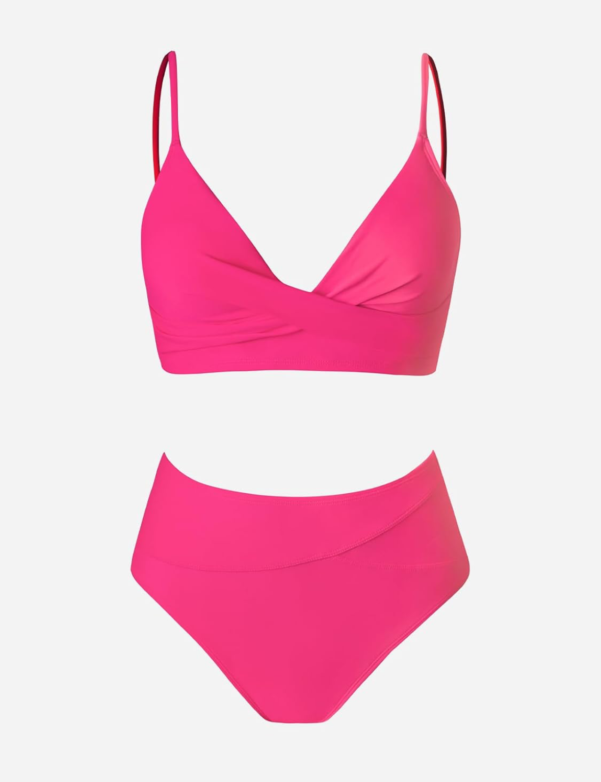 High Waisted Twist Front Bikini Set