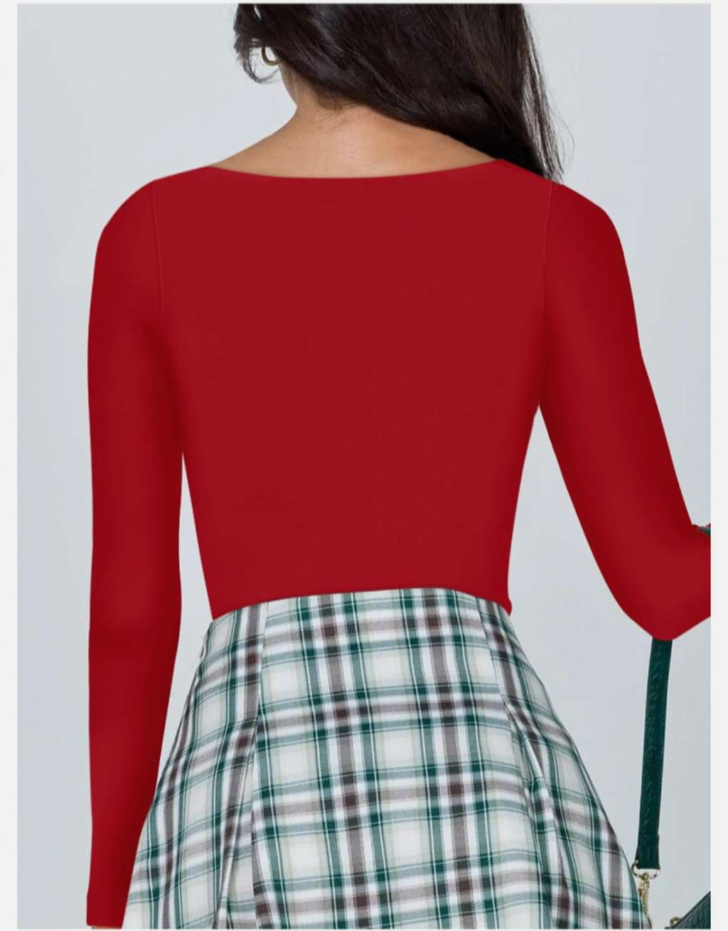 Double Lined Crew Neck Top - Red