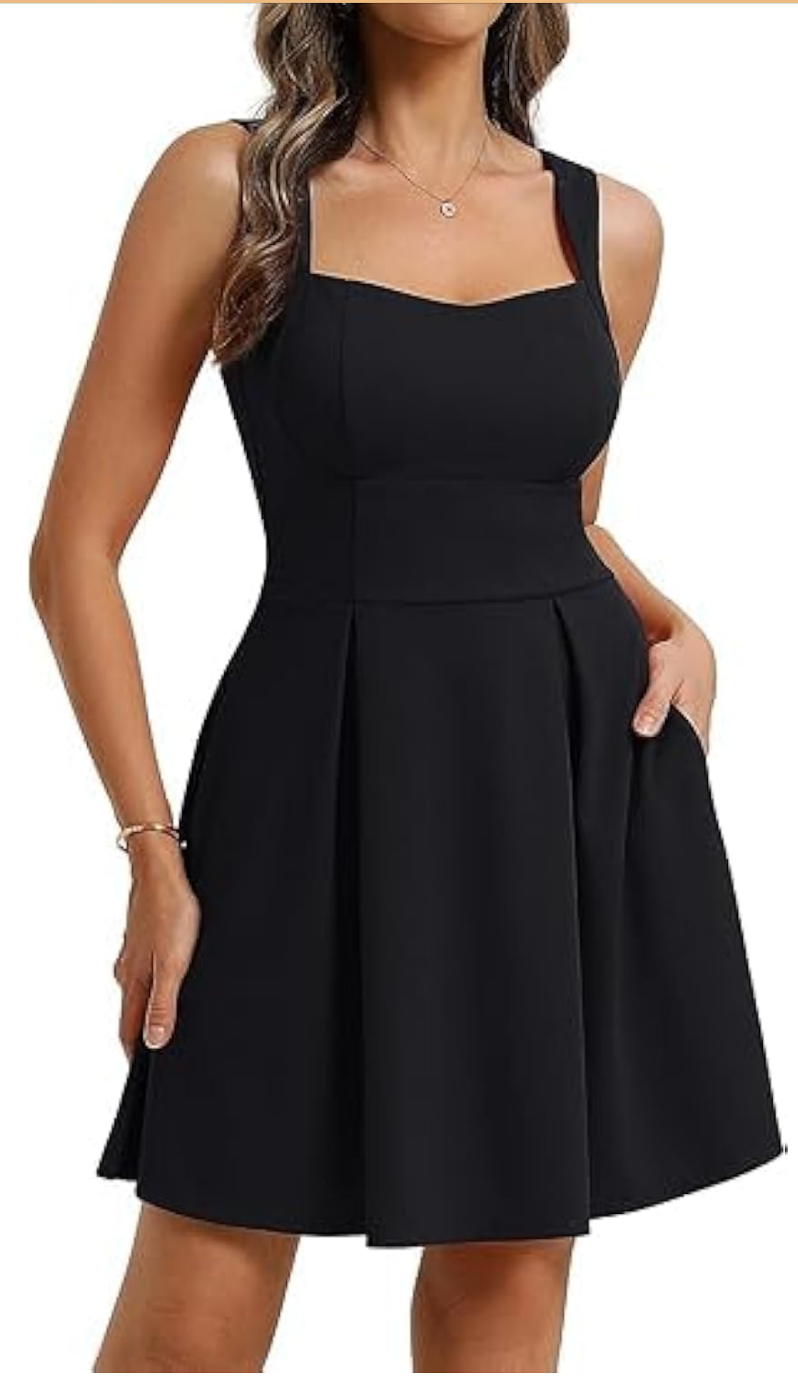 Retro Zipper Back Dress - Black