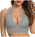 Halterneck V-Neck Lace Bra