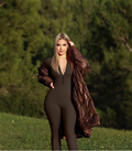 Ribbed Zip Front Yoga Jumpsuit