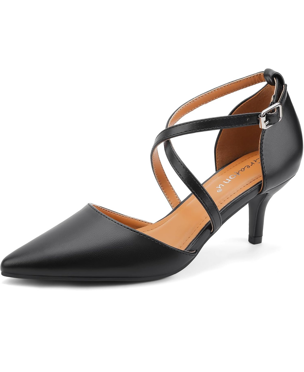 Pointed Toe Kitten Heel Court Shoes